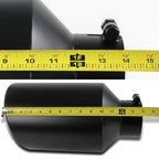 Universal 4" Inlet/8" Outlet Black Stainless Steel Bolt-On Angled Exhaust Tip