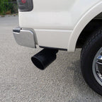 Universal 4" Inlet/8" Outlet Black Stainless Steel Bolt-On Angled Exhaust Tip