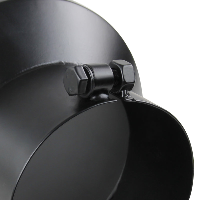 Universal 5" Inlet/8" Outlet Black Stainless Steel Bolt-On Angled Exhaust Tip