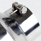Universal 5" Inlet/8" Outlet Chrome Stainless Steel Bolt-On Angled Exhaust Tip