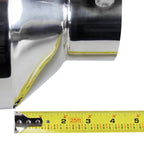 Universal 5" Inlet/8" Outlet Chrome Stainless Steel Bolt-On Angled Exhaust Tip