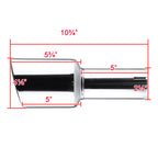 Universal 2.5" Inlet/4.125" Outlet Chrome Stainless Steel Angled Exhaust Tips - 2PC