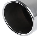 Universal 2.5" Inlet/4.125" Outlet Chrome Stainless Steel Angled Exhaust Tips - 2PC