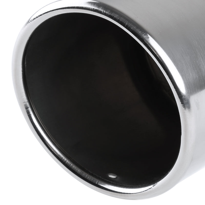 Universal 2.5" Inlet/4.125" Outlet Chrome Stainless Steel Angled Exhaust Tips - 2PC