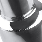 Universal 2.5" Inlet/4.125" Outlet Chrome Stainless Steel Angled Exhaust Tips - 2PC