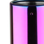 Universal 2.5" Inlet/4.125" Outlet Rainbow Stainless Steel Angled Burnt Purple Exhaust Tips - 2PC