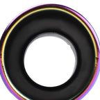 Universal 2.5" Inlet/4.125" Outlet Rainbow Stainless Steel Angled Burnt Purple Exhaust Tips - 2PC