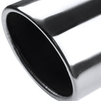 Universal 2.5" Inlet/3.875" Outlet Chrome Stainless Steel Angled Exhaust Tips - 2PC