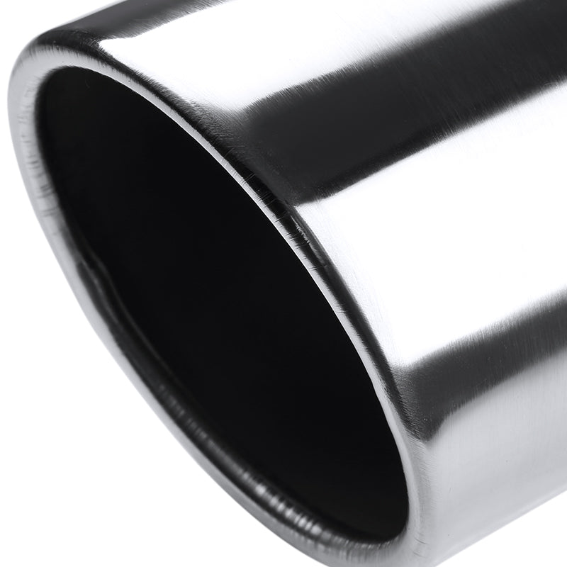 Universal 2.5" Inlet/3.875" Outlet Chrome Stainless Steel Angled Exhaust Tips - 2PC