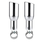 Universal 2.5" Inlet/3.875" Outlet Chrome Stainless Steel Angled Exhaust Tips - 2PC