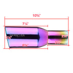Universal 2.5" Inlet/3.875" Outlet Rainbow Stainless Steel Angled Burnt Purple Exhaust Tips - 2PC