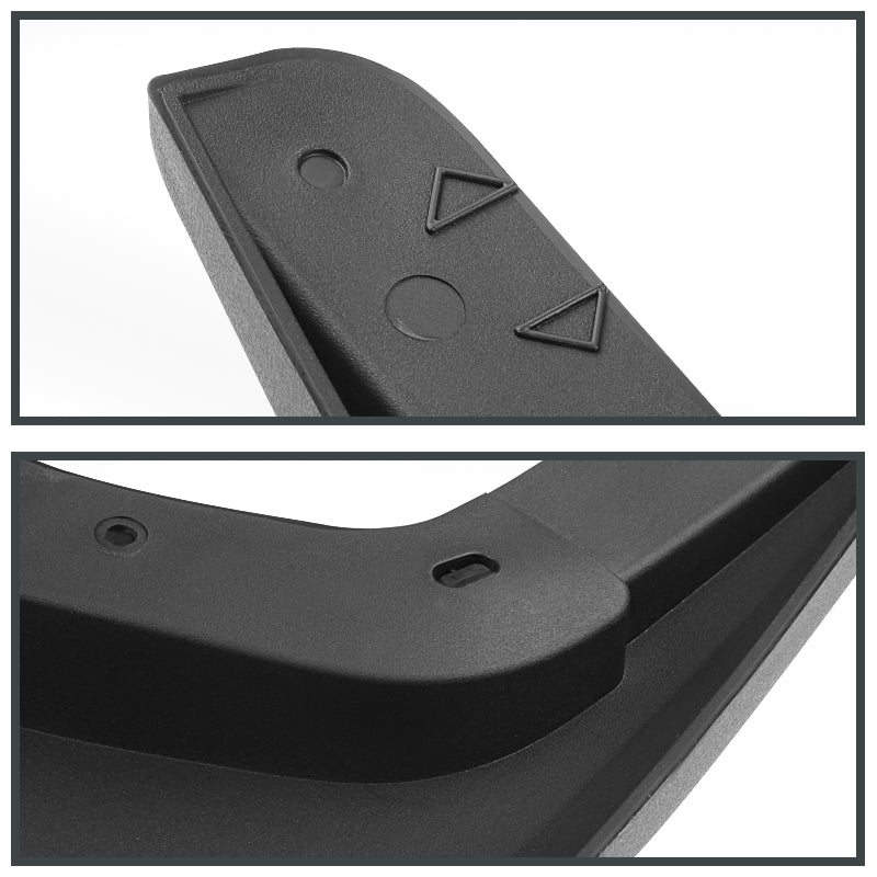 2015-2018 Ford F-150 Black ABS Front & Rear Mud Flap Splash Guards (Models without OEM Wheel Lip Moldings)
