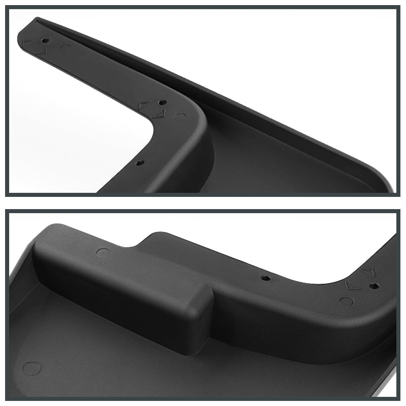 2015-2018 Ford F-150 Black ABS Front & Rear Mud Flap Splash Guards (Models with OEM Wheel Lip Moldings)