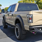2015-2018 Ford F-150 Black ABS Front & Rear Mud Flap Splash Guards (Models with OEM Wheel Lip Moldings)