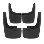 2015-2018 Ford F-150 Black ABS Front & Rear Mud Flap Splash Guards (Models with OEM Wheel Lip Moldings)
