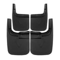 2017-2018 Ford F-250/F-350 Black ABS Front & Rear Mud Flap Splash Guards (Models without OEM Wheel Lip Moldings)