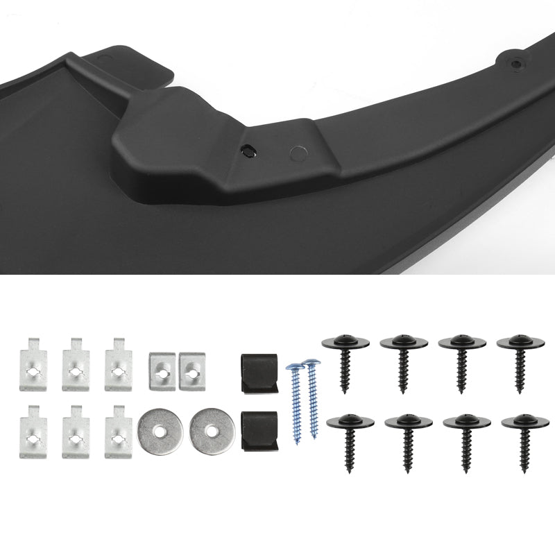 2009-2018 Dodge RAM 1500 / 2019-2021 Dodge RAM Classic / 2010-2018 RAM 2500 3500 Black ABS Front & Rear Mud Flap Splash Guards (Models without OEM Wheel Lip Moldings)
