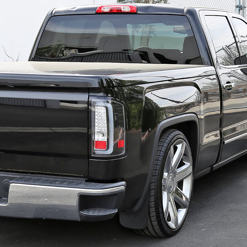 2014-2018 GMC Sierra 1500/2500HD/3500HD ABS Front & Rear Mud Flap Splash Guards (Single Rear Wheel Models Only)
