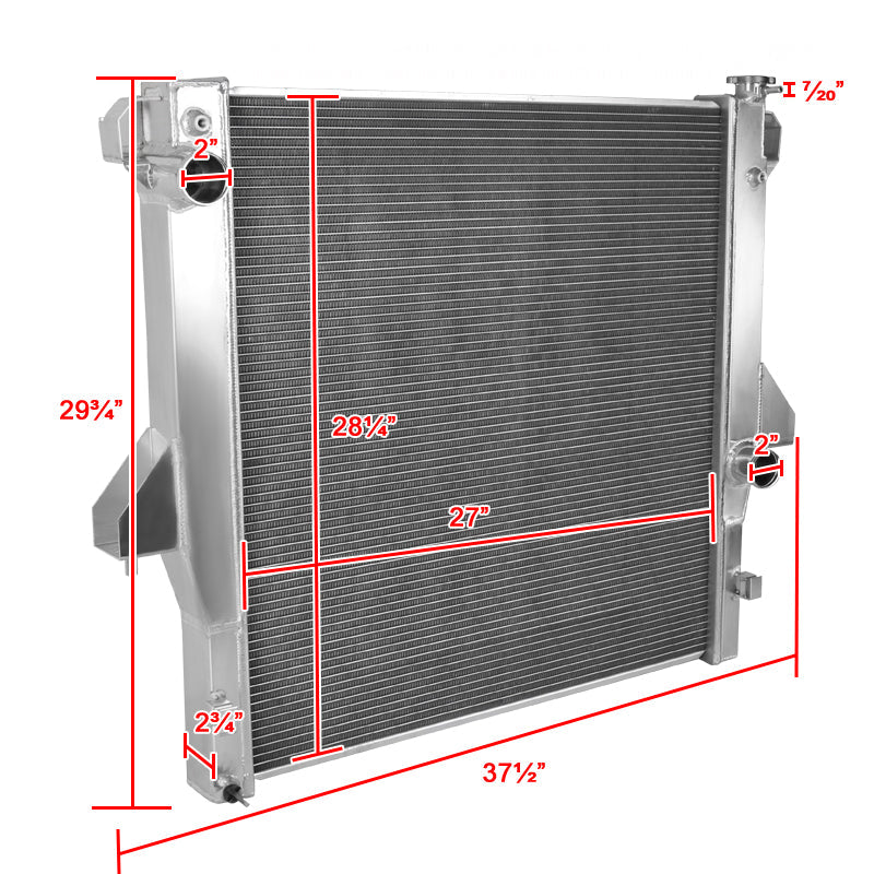 2003-2009 Dodge RAM 2500/3500 5.9L/6.7L Cummins Aluminum 2-Row Performance Radiator