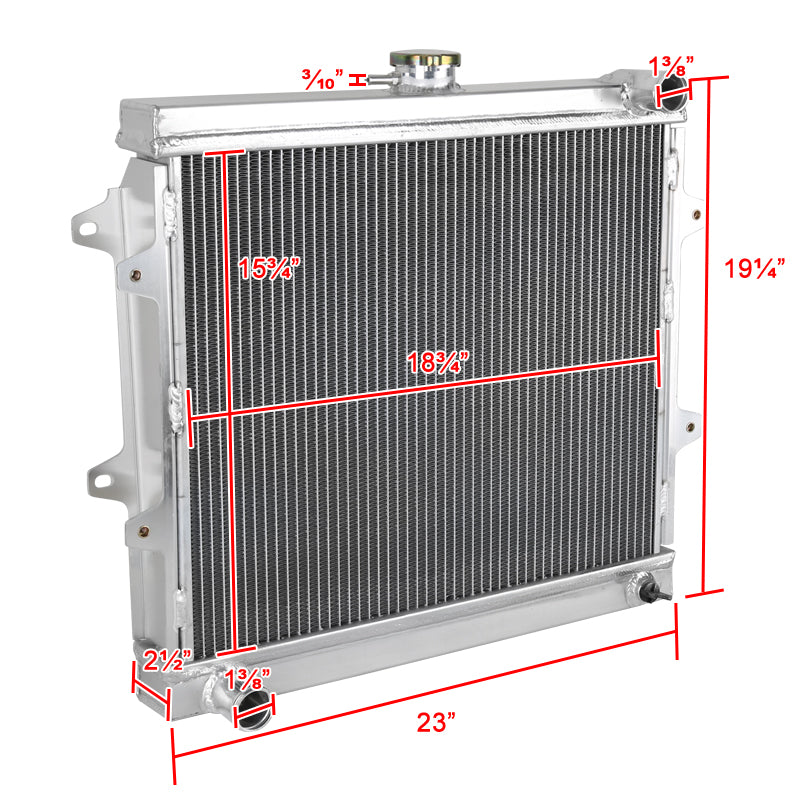 1984-1995 Toyota Pickup 4Runner 2.4L L4 Aluminum 3-Row Performance Radiator