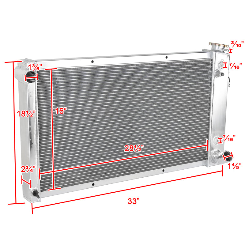 1967-1972 Chevrolet C/K Series C10/C20/K10/K20 Aluminum 3-Row Performance Radiator