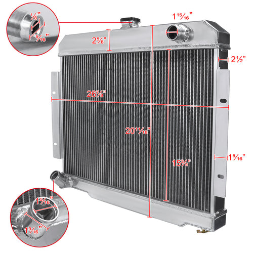 1970-1985 Jeep CJ Series Aluminum 3-Row Performance Cooling Radiator