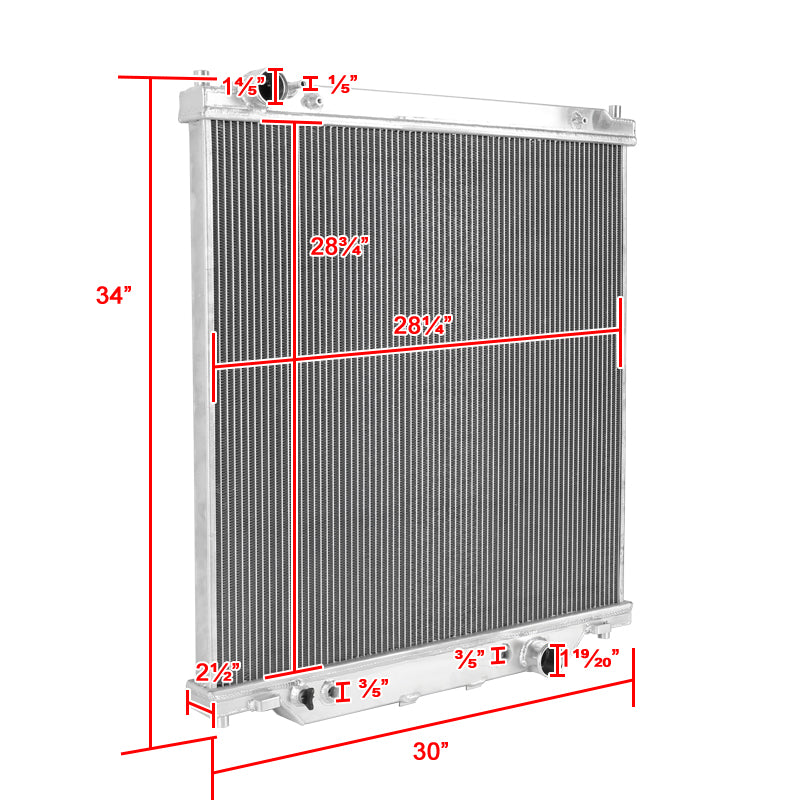 2003-2007 Ford F-250 F-350 F-450 / 2003-2005 Excursion Powerstroke 6.0L Diesel Aluminum 2-Row Performance Cooling Radiator