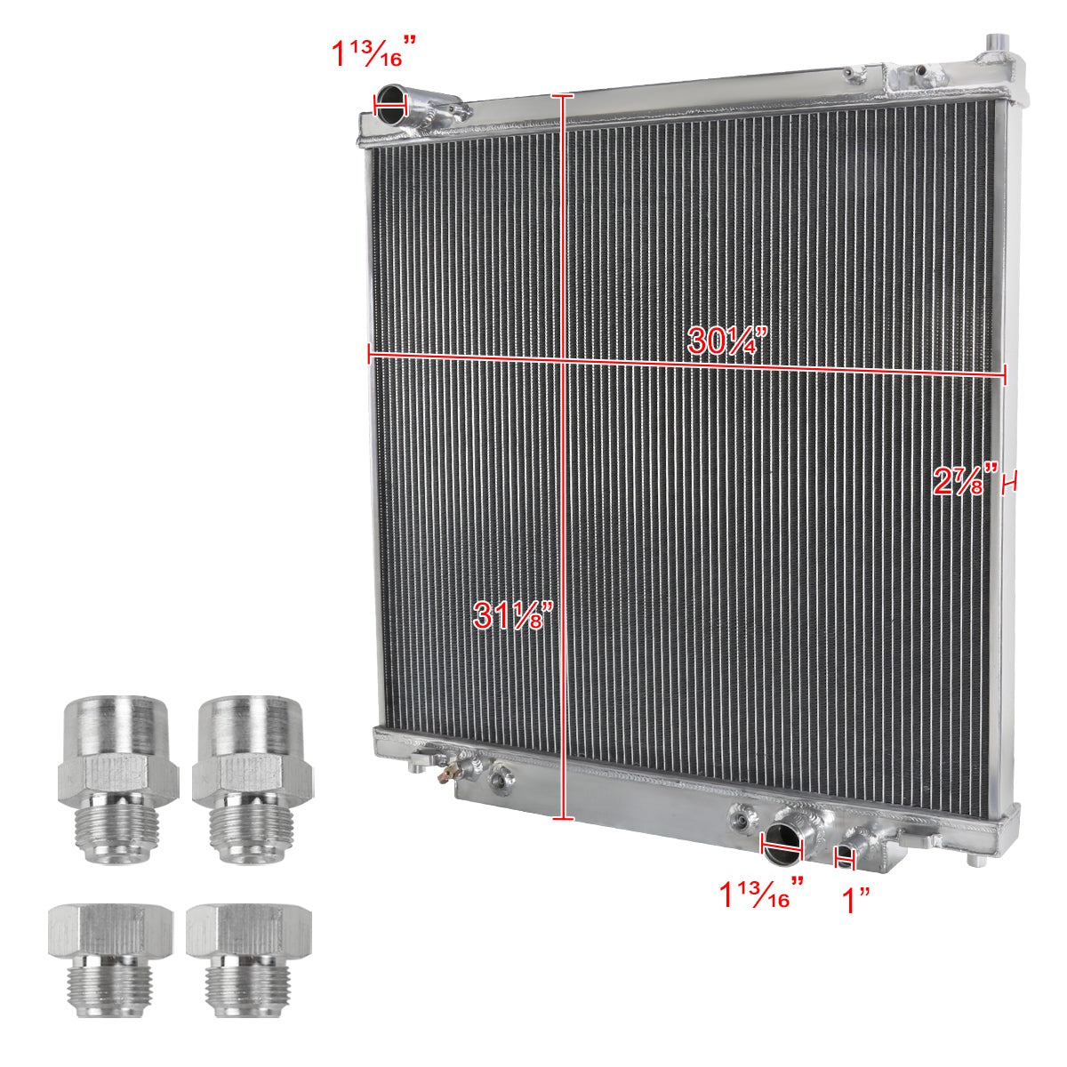 1999-2004 Ford F-250/ F-350/ F-450/ F53 6.8L V10/ 7.3L V8 Diesel 3-Row Aluminum Performance Radiator