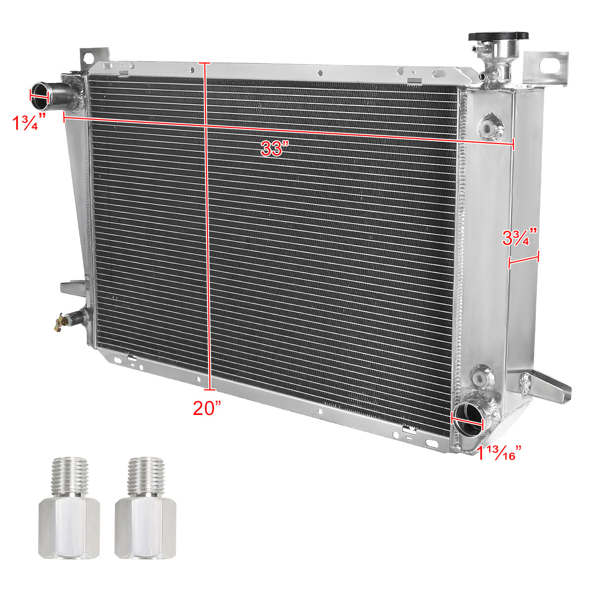 1985-1996 Ford F-150/ F-250/ F-350/ Bronco 4.9L L6 3-Row Aluminum Performance Radiator