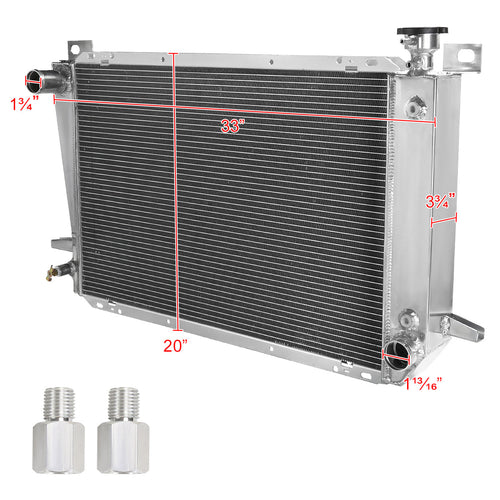 1985-1996 Ford F-150/ F-250/ F-350/ Bronco 4.9L L6 3-Row Aluminum Performance Radiator