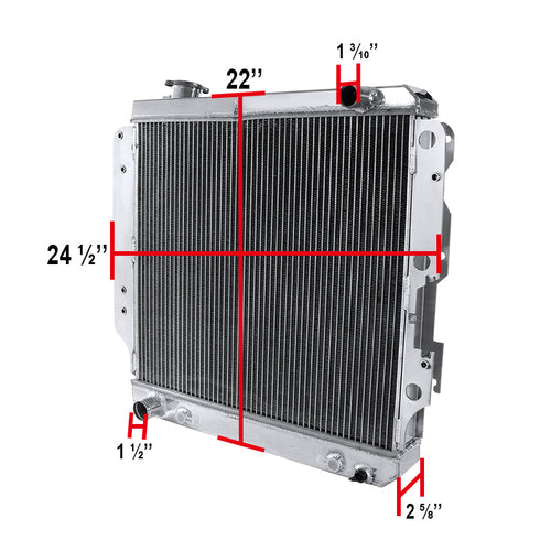 1987-2006 Jeep Wrangler TJ YJ 2.4L/4.2L Aluminum 3-Row Performance Radiator