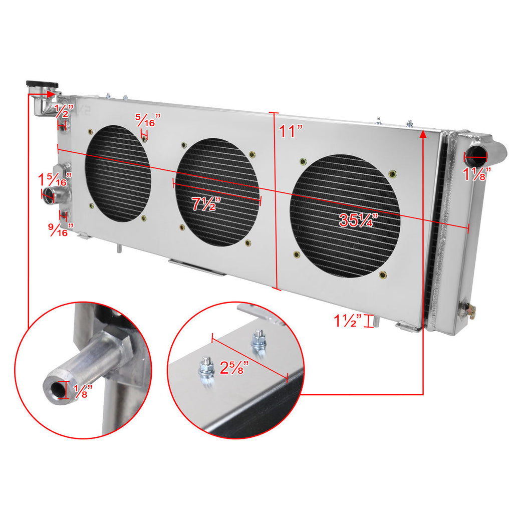1991-2001 Jeep Cherokee/Comanche 2.5L/4.0L 3 Row Radiator with Fan Shroud