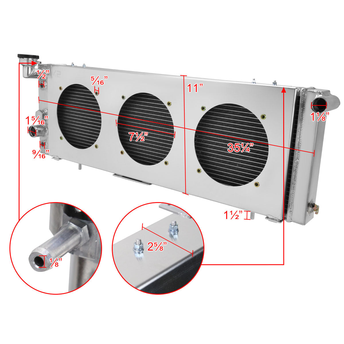 1991-2001 Jeep Cherokee/Comanche 2.5L/4.0L 3 Row Radiator with Fan Shroud