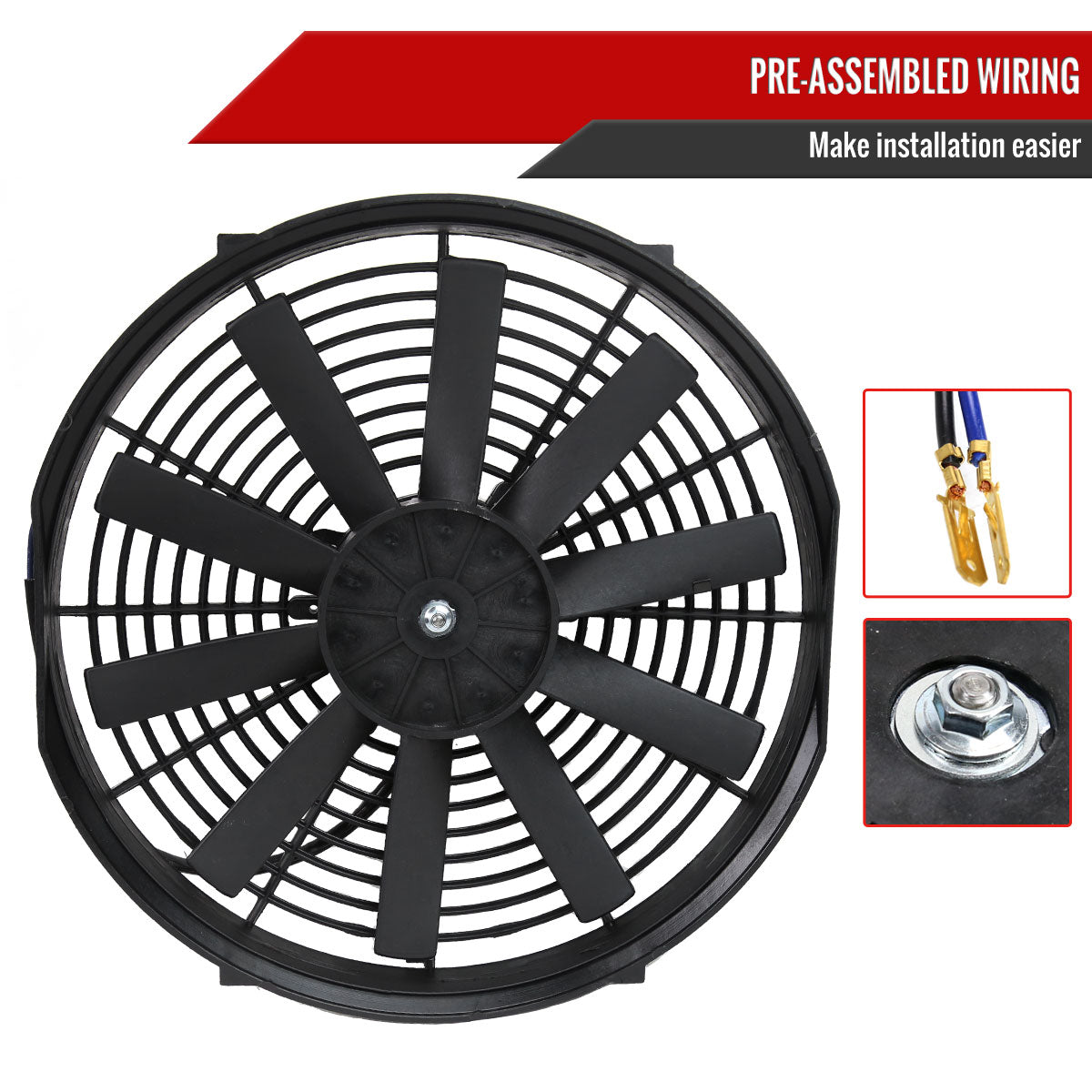 Universal 14 Inch 12V/160W Radiator Cooling Fan Kit
