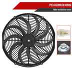 Universal 16 Inch 12V/160W Radiator Cooling Fan Kit