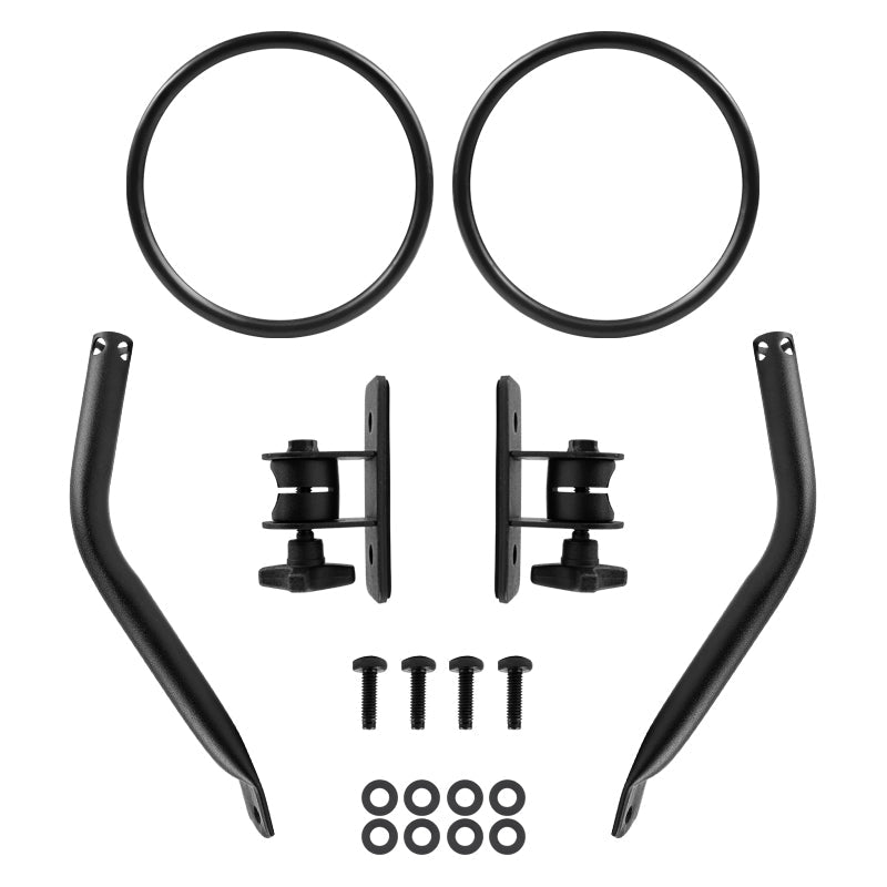1997-2018 Jeep Wrangler TJ/JK/LJ/JKU Quick Release Black Stainless Steel Round Side Mirrors