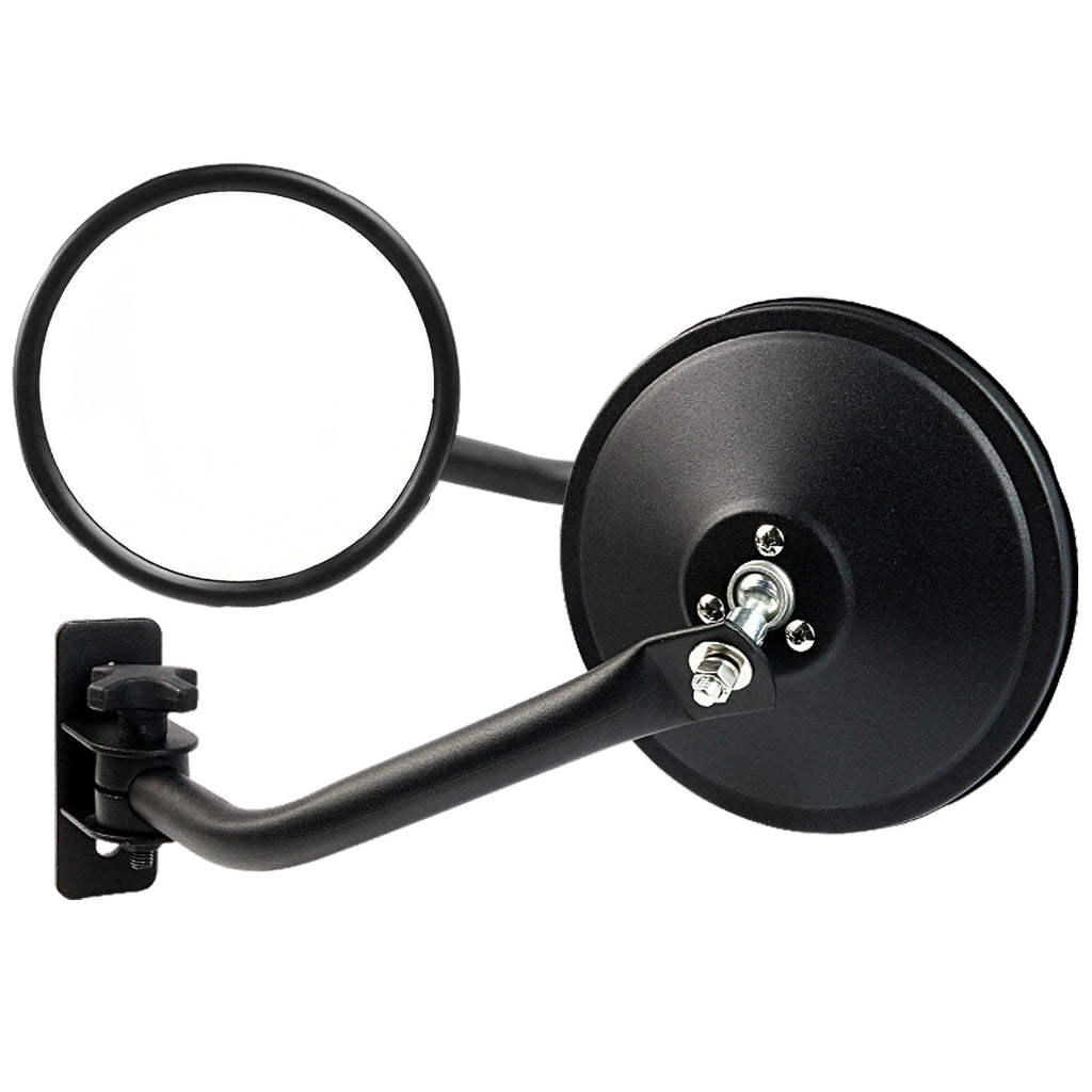 1997-2018 Jeep Wrangler TJ/JK/LJ/JKU Quick Release Black Stainless Steel Round Side Mirrors