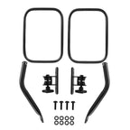 1997-2018 Jeep Wrangler TJ/JK/LJ/JKU Quick Release Black Stainless Steel Square Side Mirrors