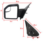 2003-2006 Ford Expedition Matte Black Power Adjustable & Heated Side Mirrors w/ LED Turn Signal Lights