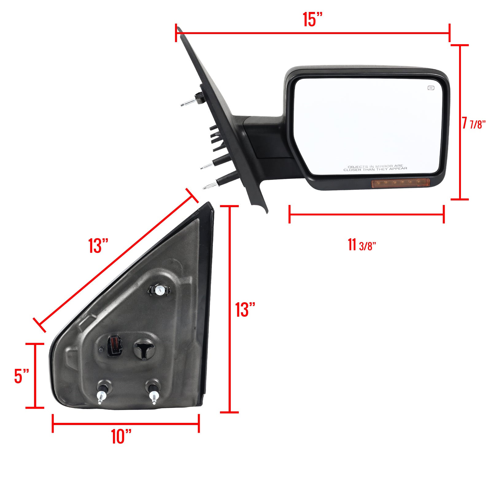 2004-2006 Ford F-150 Black Power Adjustable & Heated Side Mirror w/ LED Turn Signal - Passenger Side Only