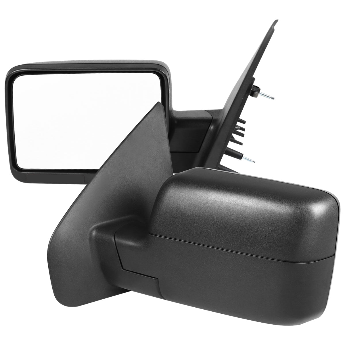 2004-2006 Ford F-150 Black Manual Adjustable Side Mirrors
