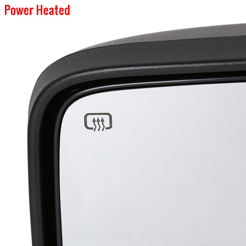 2007-2014 Ford F-150 Chrome Power Adjustable & Heated Side Mirror w/ LED Amber Turn Signal & Puddle Light - Driver Side Only