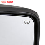 2007-2014 Ford F-150 Chrome Power Adjustable & Heated Side Mirror w/ LED Amber Turn Signal & Puddle Light - Passenger Side Only