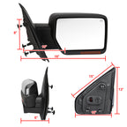 2007-2014 Ford F-150 Chrome Power Adjustable & Heated Side Mirror w/ LED Amber Turn Signal & Puddle Light - Passenger Side Only