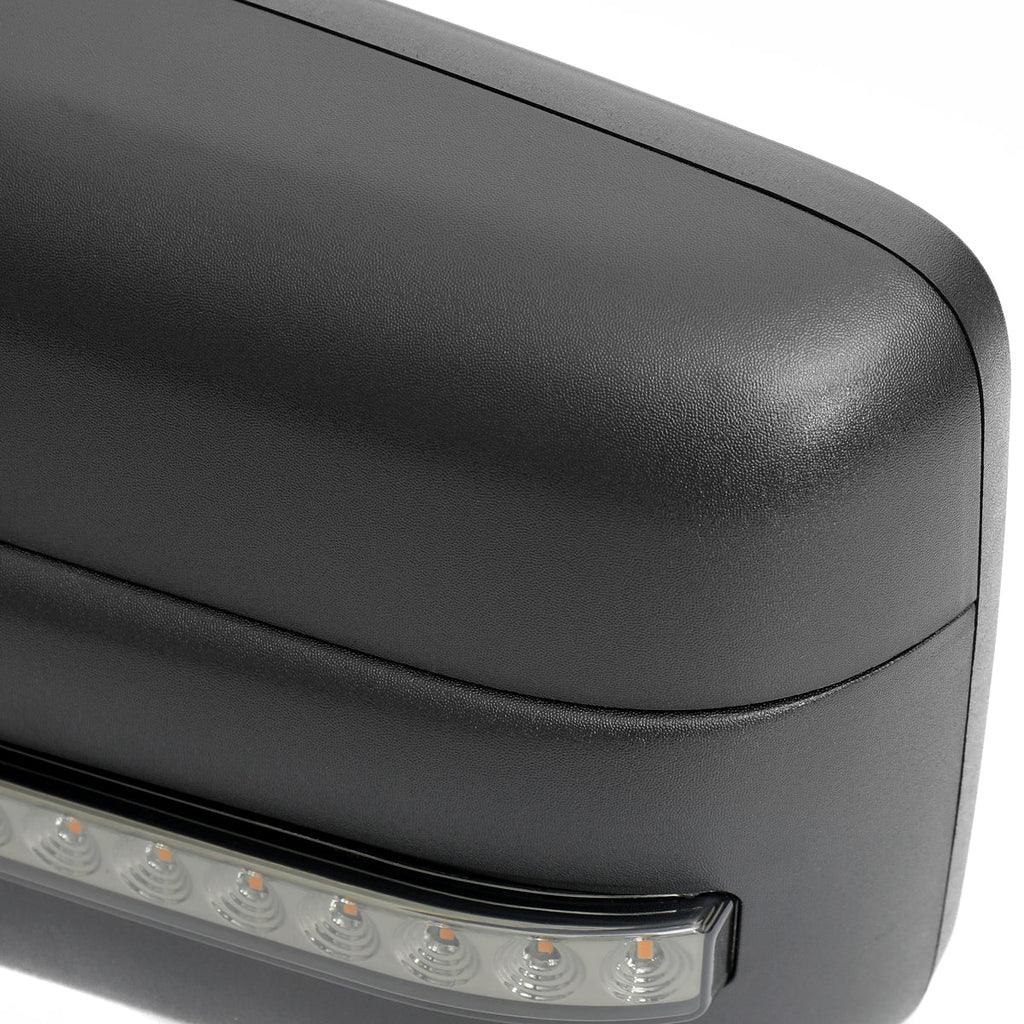 2007-2014 Ford F150 Black Power Adjustable & Heated Side Mirrors w/ LED Turn Signal and Puddle Light - Pair