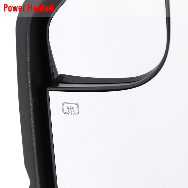 2015-2020 Ford F-150 Chrome Power Adjustable & Heated Side Mirror w/ LED Turn Signal Light - Driver Side Only