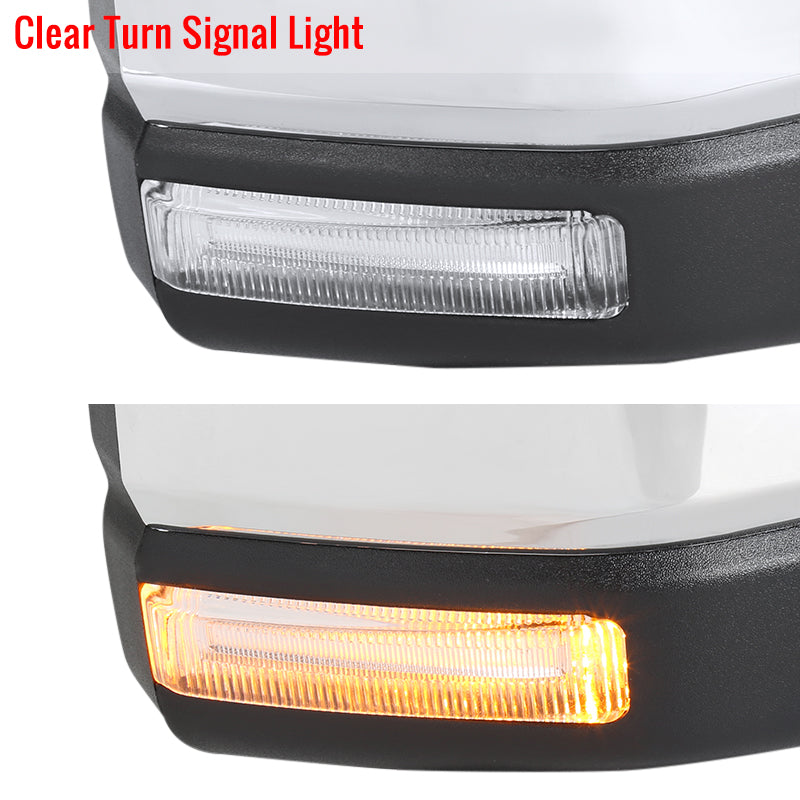 2015-2020 Ford F-150 Chrome Power Adjustable & Heated Side Mirror w/ LED Turn Signal Light - Passenger Side Only