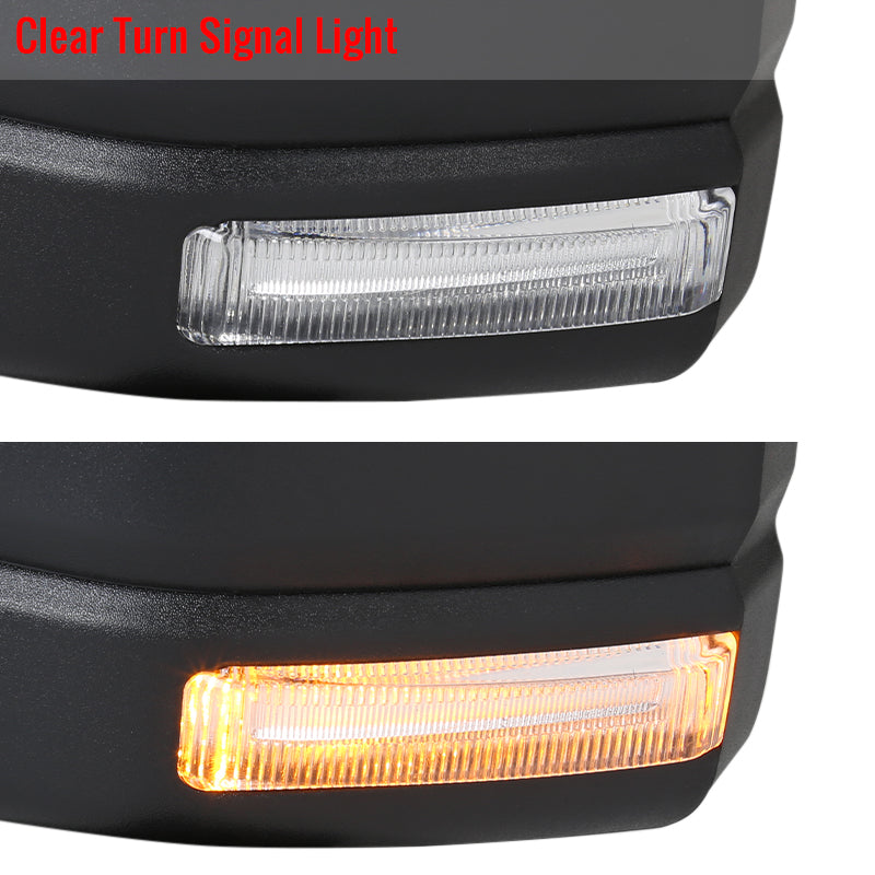 2015-2020 Ford F-150 Black Power Adjustable & Heated Side Mirror w/ LED Turn Signal Light - Driver Side Only