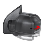 2015-2020 Ford F-150 Black Power Adjustable & Heated Side Mirror w/ LED Turn Signal Light - Driver Side Only