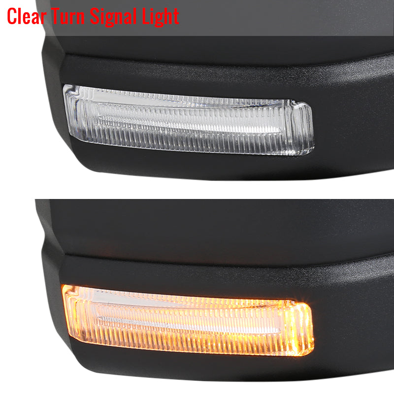 2015-2020 Ford F-150 Black Power Adjustable & Heated Side Mirror w/ LED Turn Signal Light - Passenger Side Only